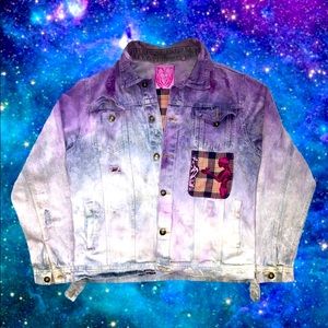 Love hand not heart custom Jean jacket.